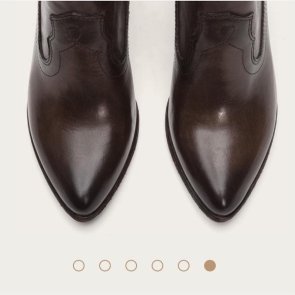 Frye Renee Seam Brown Leather Short Ankle Bootie - Picture 3 of 16